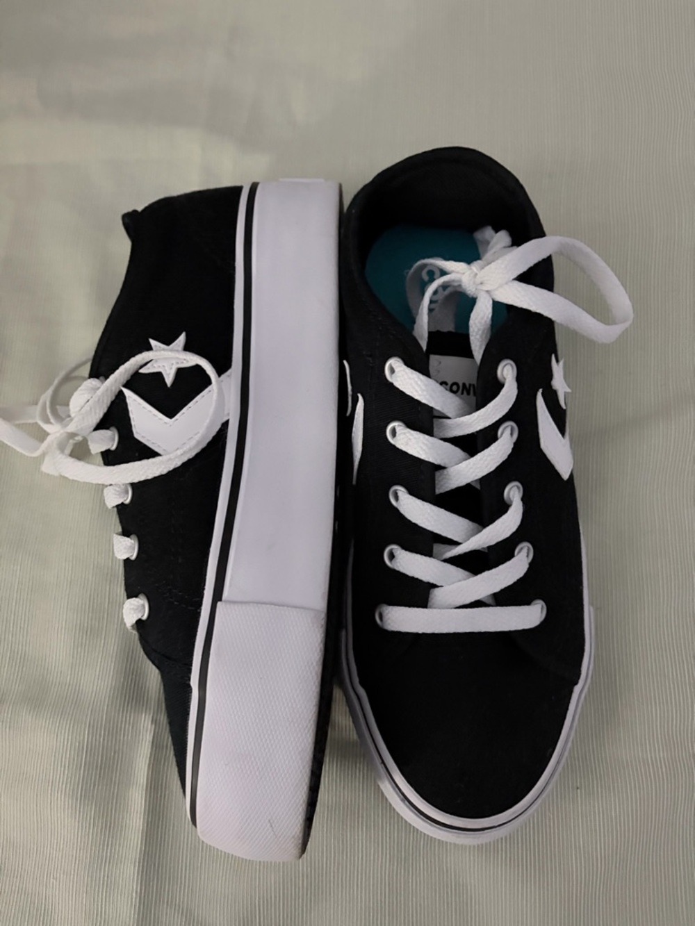 Converse Black & White Platform Low-Top Sneakers